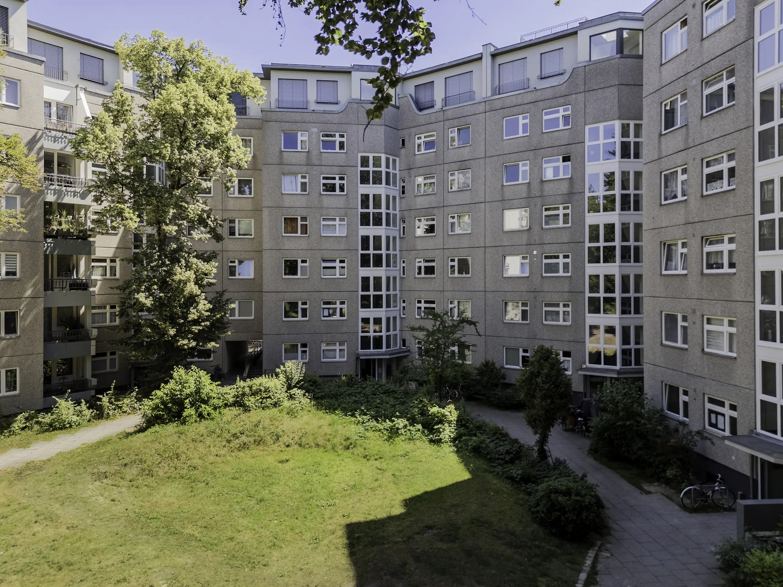 Fassadenansicht einer Wohnanlage im DRAKEPARK Berlin